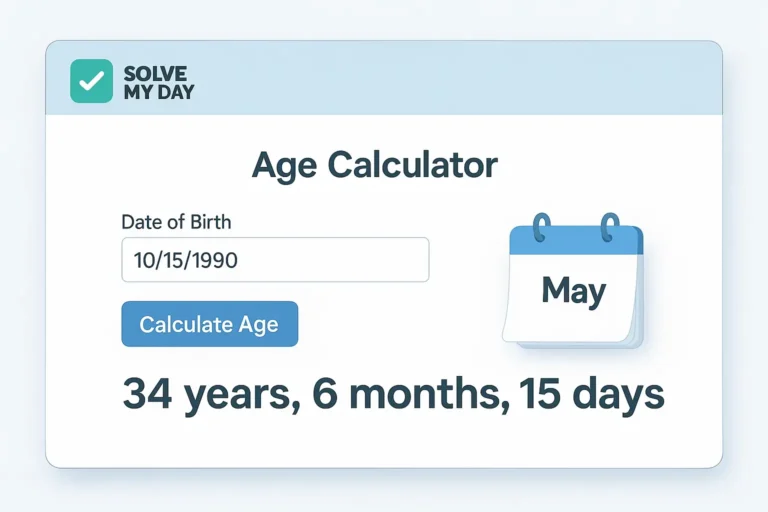 Age Calculator_Solve My Day